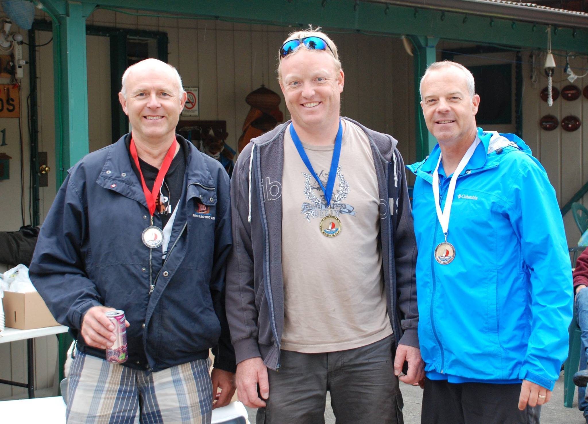 Winners of this years Poise Cove Regatta. 1st Richard Starling, 2nd Dennis Olson, 3rd Brian Fournier.