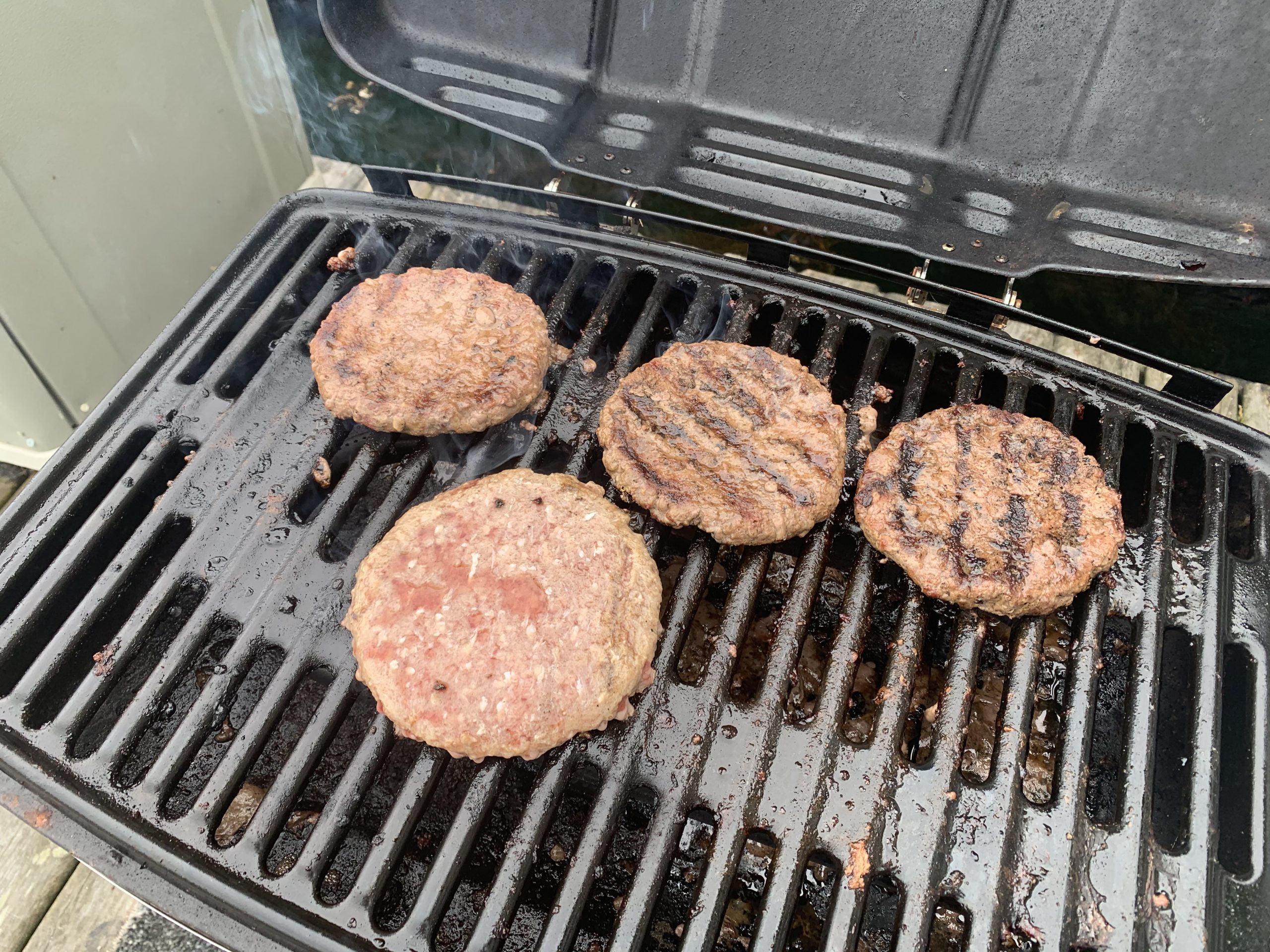 Burgers on the BBQ.